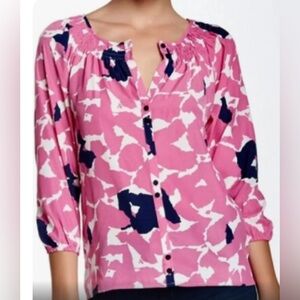 Yumi Kim 100% Silk Floral Blouse in Size Medium